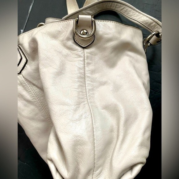 COACH  Legacy Poppy  Leather Rocker Crossbody Double Handles Ivory 16285 - Picture 10 of 16